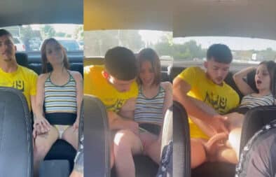pareja joven se pone a follar en un coche de Uber